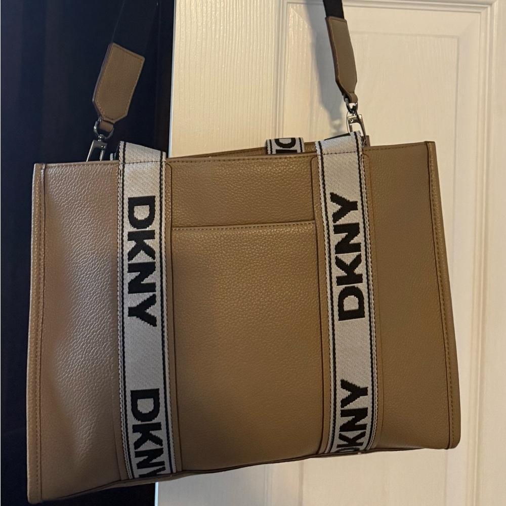 DKNY Beige Tote with Black Strap